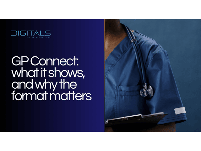 GP Connect: what it shows, and why the standardisation matters.