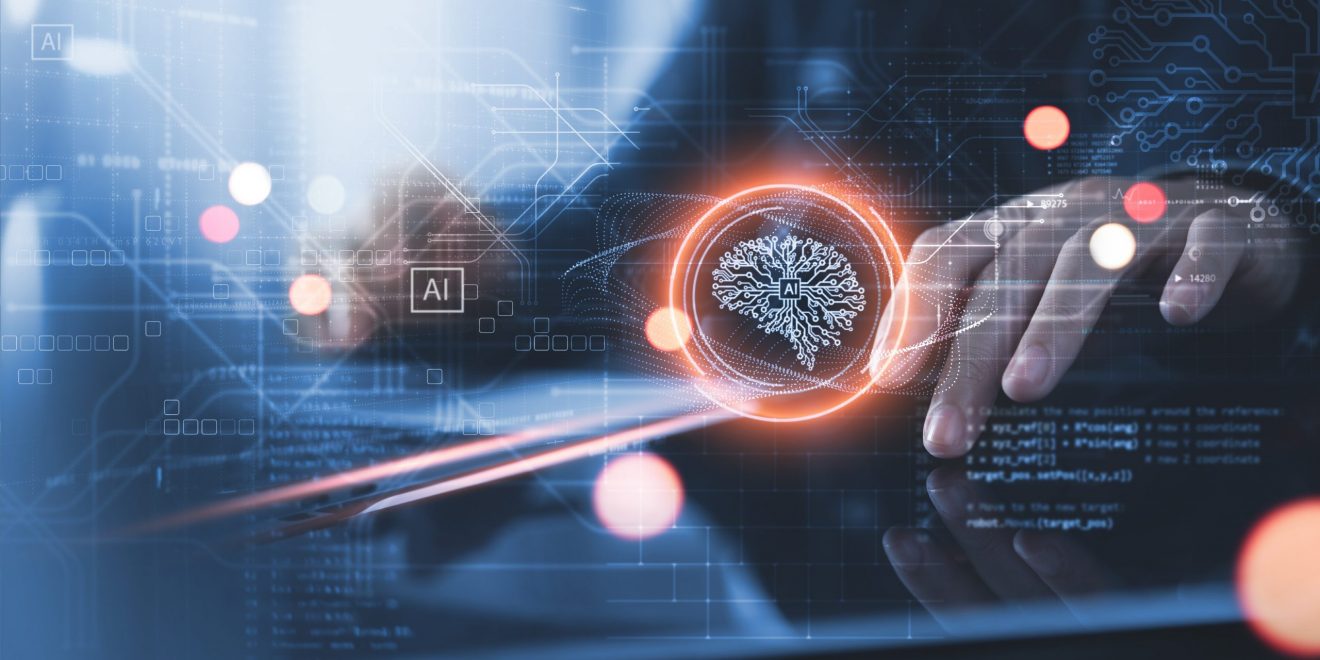 A man using a tablet to explore modern AI technology that is shaping the future of healthcare.